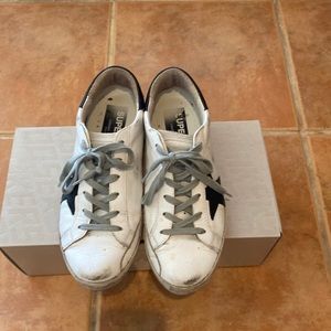 Authentic Golden Goose with box. Size 38 / 7.5 woman's. White leather Black Star